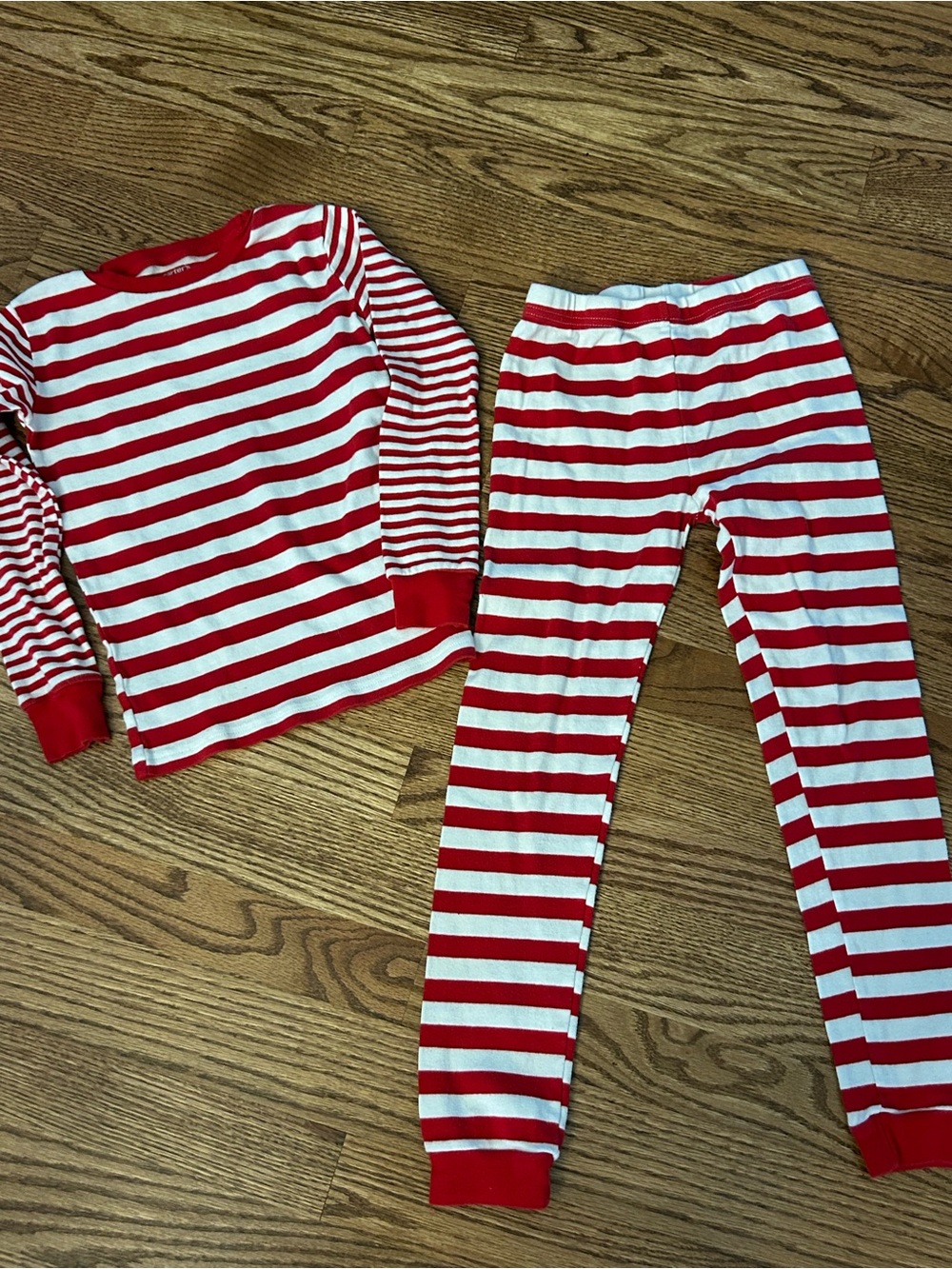 Carter's Red & White Striped Long-Sleeve Pajama Set